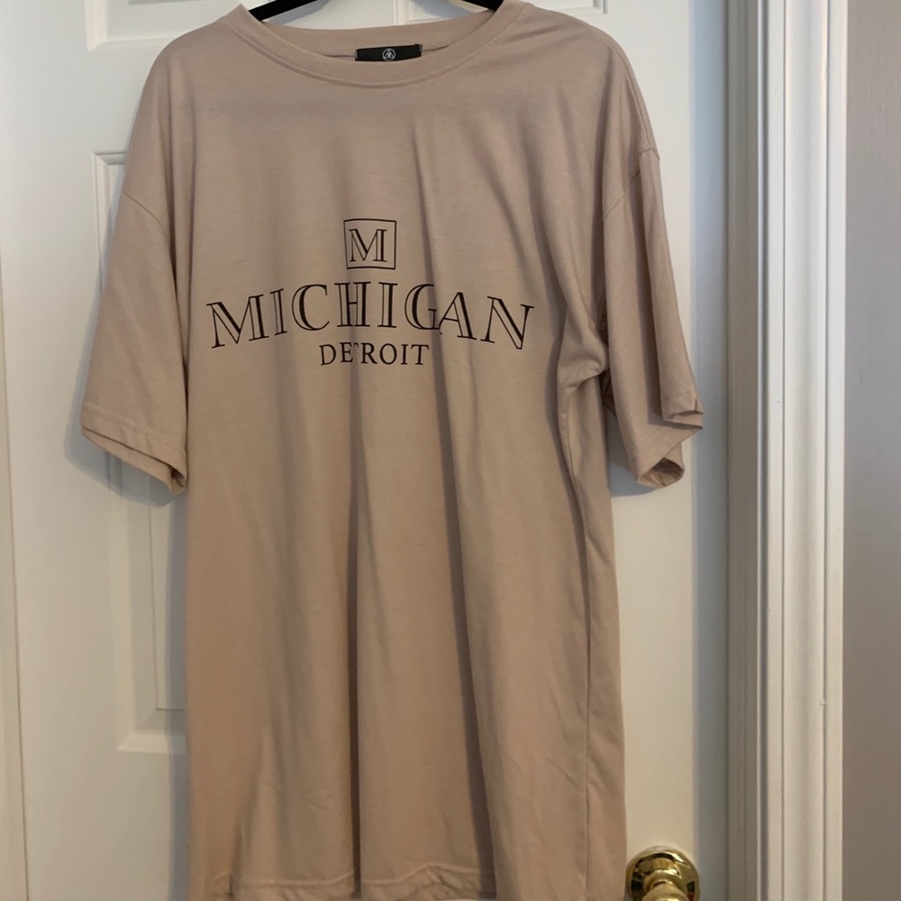 Tan oversized tshirt dress